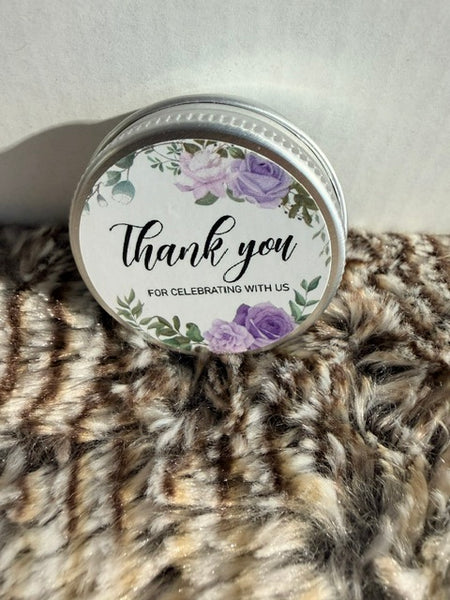 Elegant Lavender Floral Thank-You Candle Favor