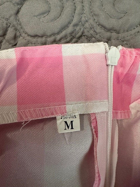 Pink and white checkered dress
