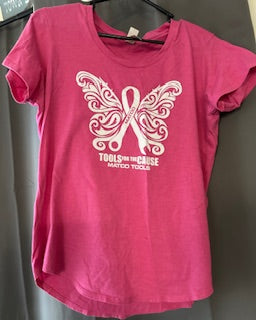 Women's pink Matco tools shirt for breast cancer awareness