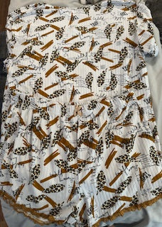 Brown/white animal print pajama set.