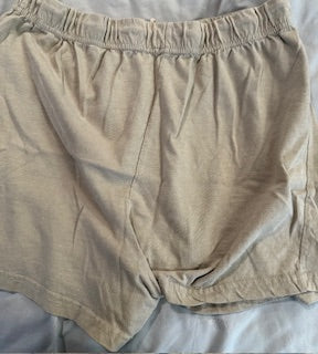Women's khaki drawstring shorts