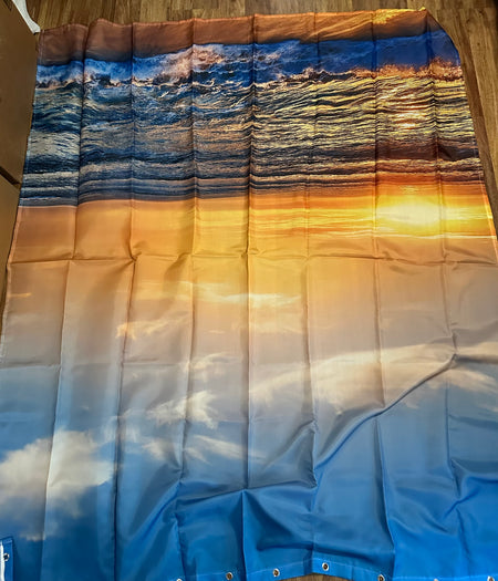 Beach scene shower curtain
