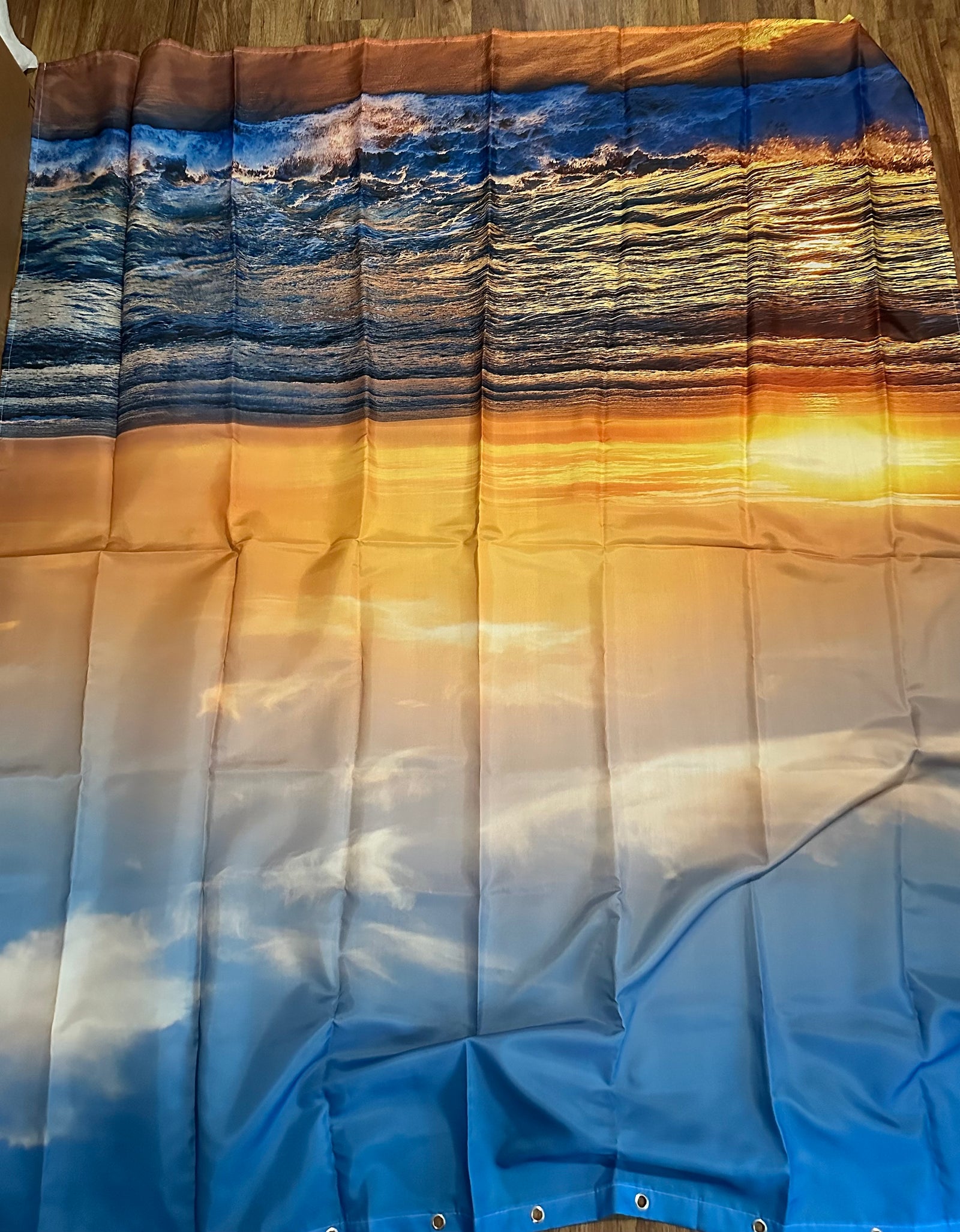 Beach scene shower curtain