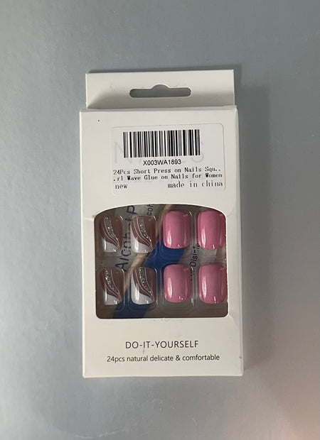 Pink press on nails