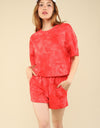 VERY J Quilted Washed Crop Top and Shorts Set