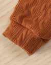 Lioraitiin 0-24M Baby Girl Romper Tops Pants Suit Newborn Infant Long Sleeve Round Neck Button Sweater Knitting Trousers