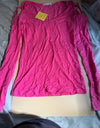 Women's pink cold-shoulder long-sleeve shirt *Preowned*