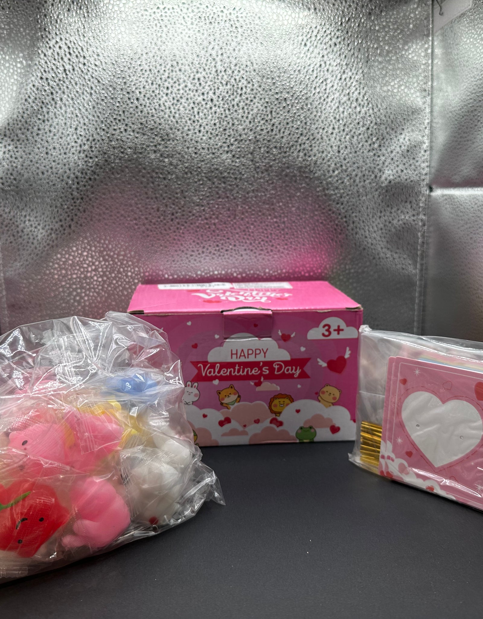 Valentine's Day cards and squishies