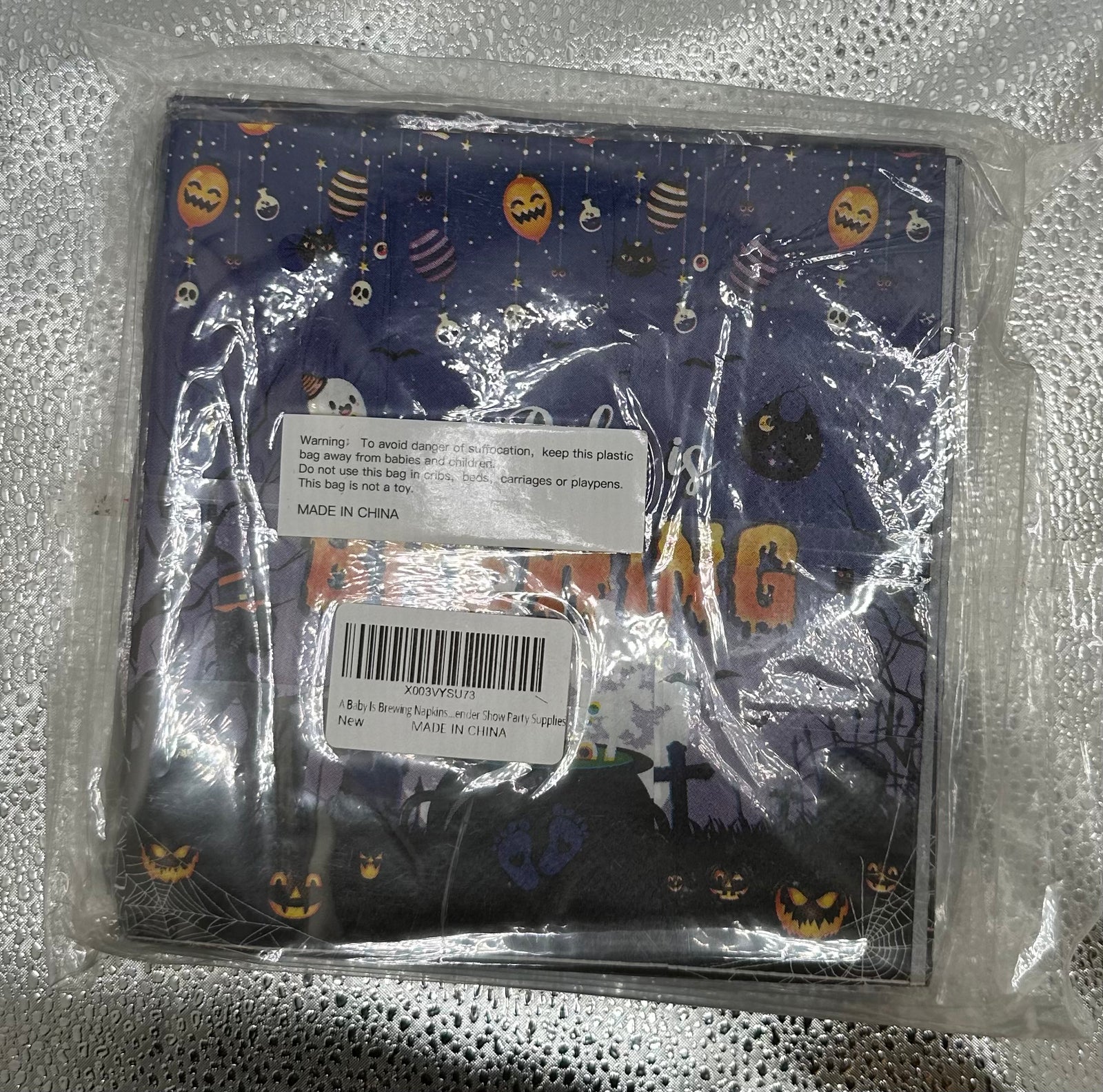 Halloween baby shower napkins