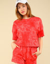 VERY J Quilted Washed Crop Top and Shorts Set