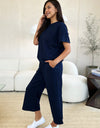 Double Take Full Size Texture Short Sleeve Top and Pants Set