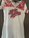 Harley Davidson women's red, white, blue shirt