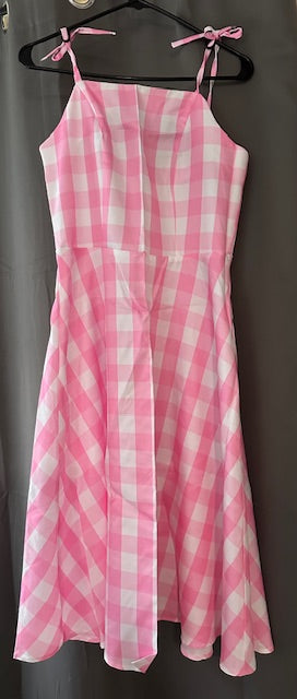 Pink and white checkered dress