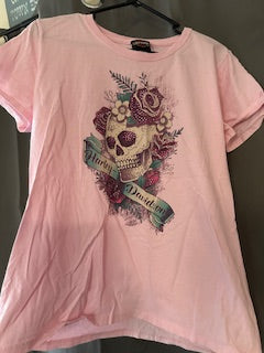 Harley Davidson women's pink skull shirt