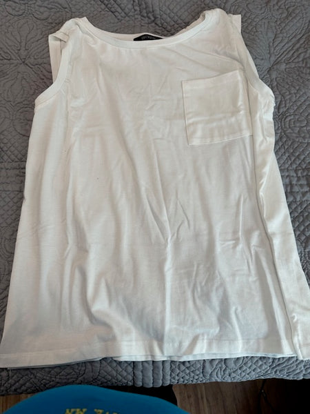 Men's white sleeveless tank top