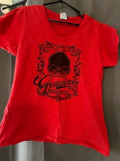 Harley Davidson red skull shirt