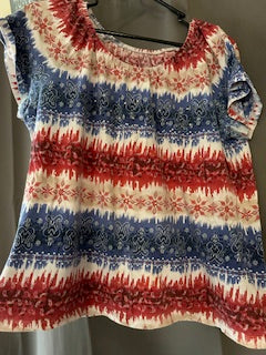 Women's red/white/blue T-shirt