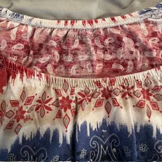 Women's red/white/blue T-shirt