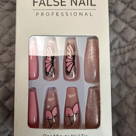 Pink press on nails