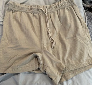 Women's khaki drawstring shorts