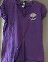 Purple Women's Harley Davidson skull T-shirt