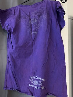 Purple Women's Harley Davidson skull T-shirt